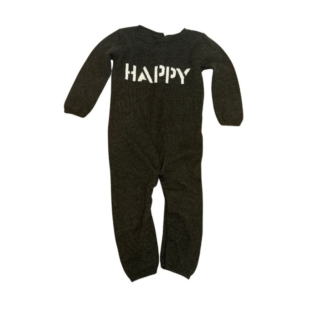 Zadig & Voltaire Little Grey Wool Cashmere Jumpsuit Happy Knit Coverall 12M